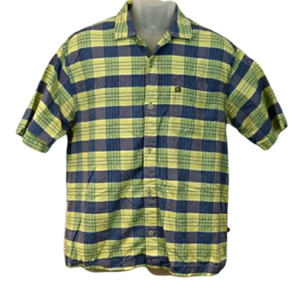 The North Face A5 Series Green Plaid Short-Sleeve Hiking Shirt Medium